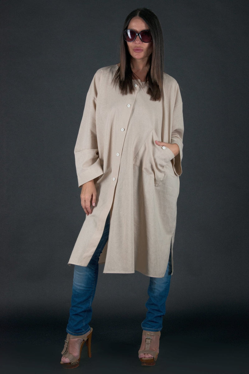 Long Linen Top Claudia - EUG FASHION