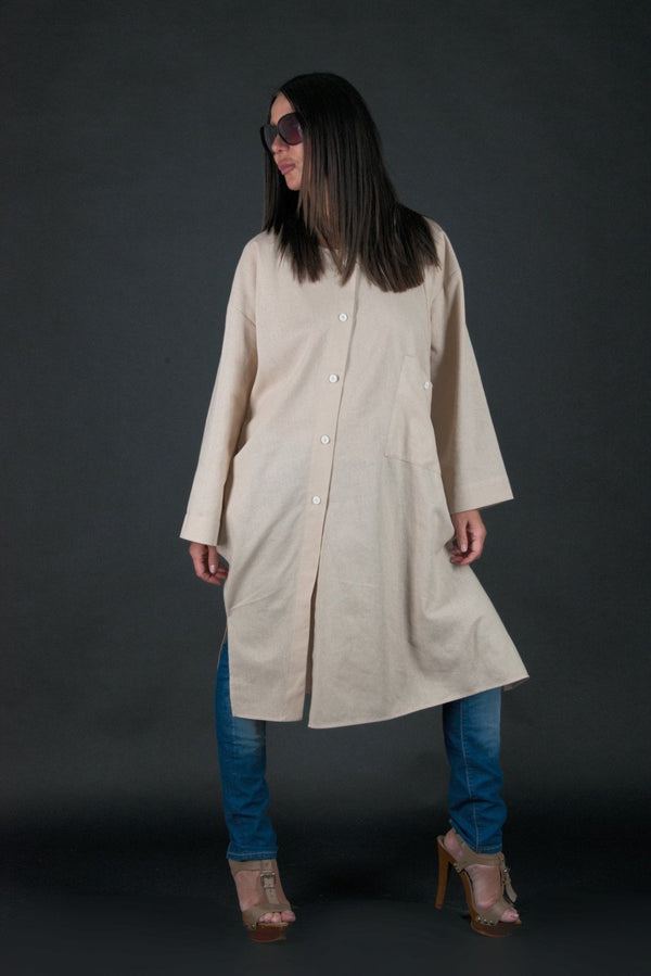 Long Linen Top Claudia - EUG FASHION
