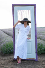 Long Linen Wrap Dress Verona - EUG FASHION