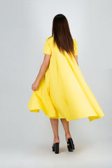 KOSARA Yellow Summer Maxi Dress - Back View