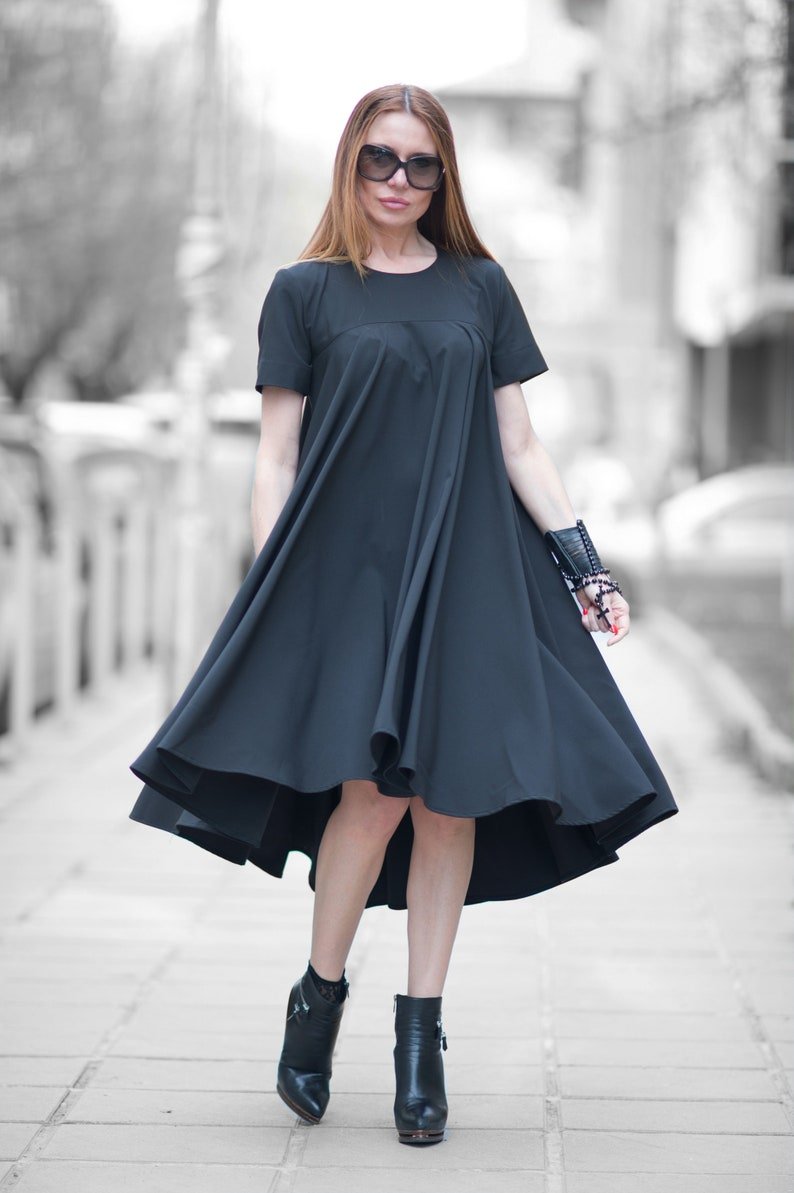 KOSARA Black Summer Maxi Dress - Front view