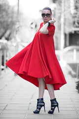 KOSARA Red Summer Maxi Dress - Front view