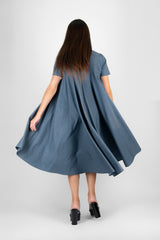 KOSARA Blue Jeans Summer Maxi Dress - Back View