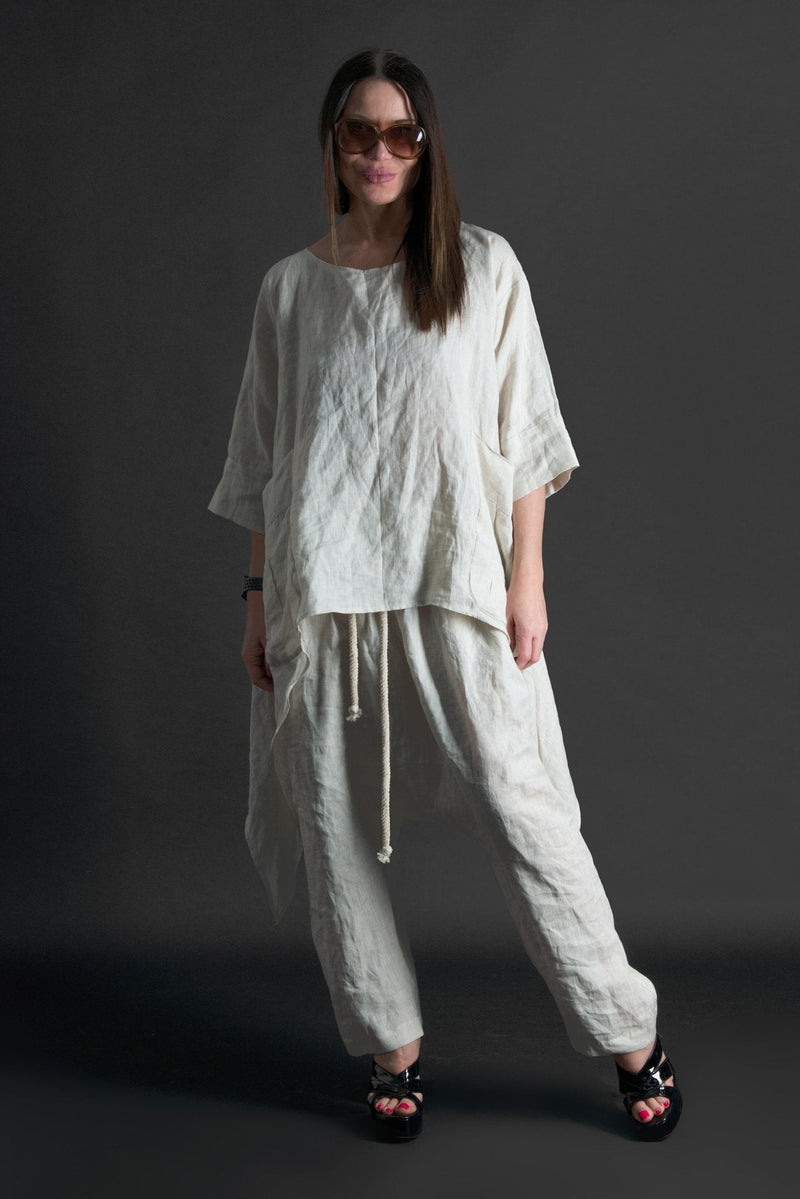 Natural Linen Tunic Sabrina - D FOLD Clothing