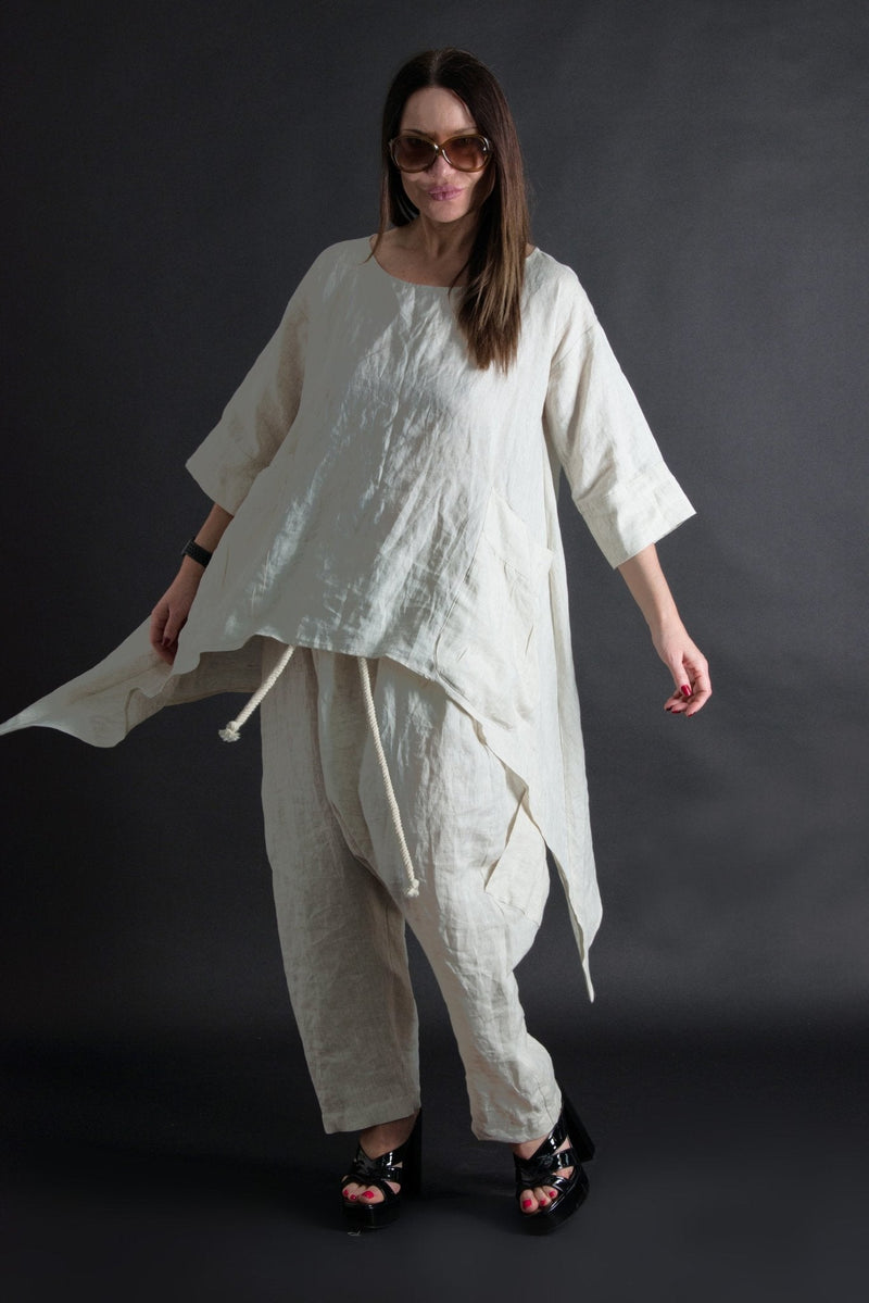 Natural Linen Tunic Sabrina - D FOLD Clothing