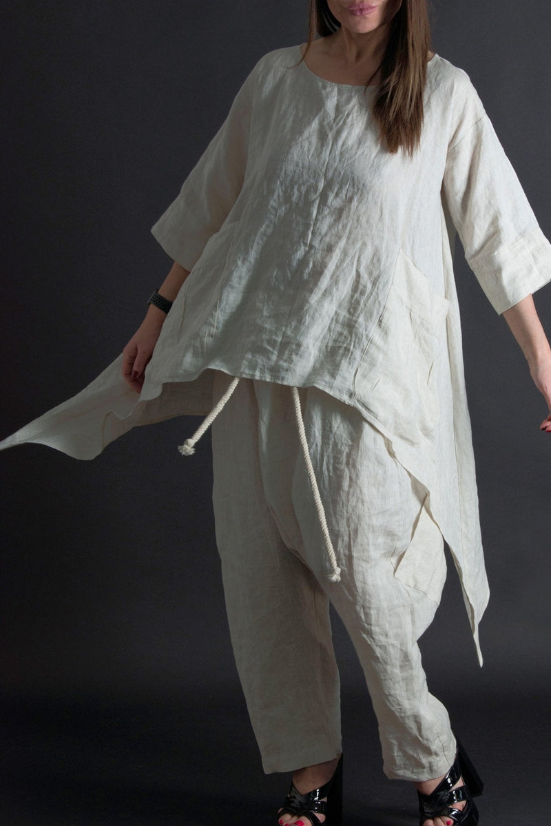 Natural Linen Tunic Sabrina - D FOLD Clothing