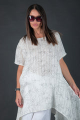 Off White Linen Tunic Caroline - D FOLD CLOTHING