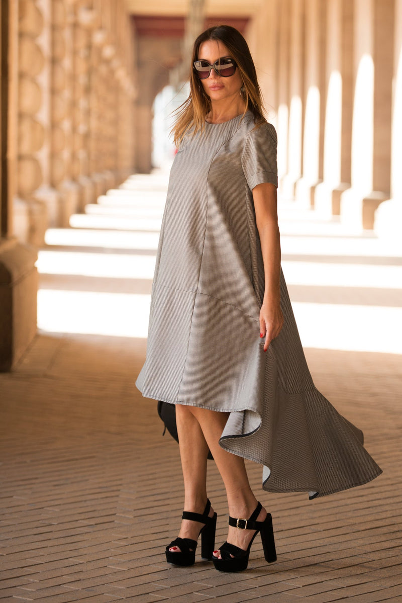 VERA Plaid Cotton Dress - D FOLD Clothing