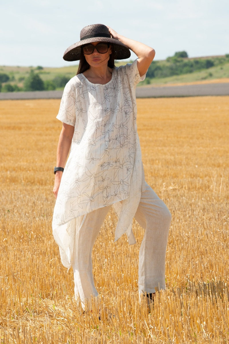 Print Linen Tunic Caroline - D FOLD CLOTHING