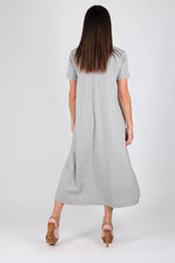 DFold Clothing's EMY Summer Cotton Dress - Vibrant Grey Hearts