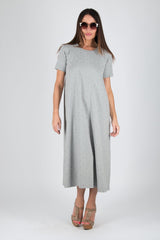 DFold Clothing's EMY Summer Cotton Dress - Vibrant Grey Hearts