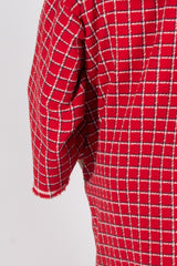 Red Plaid Long Coat OFELIA - EUG FASHION