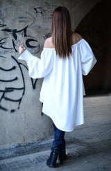DFold Clothing Felicia Shirt with Bishop Sleeves - Back View