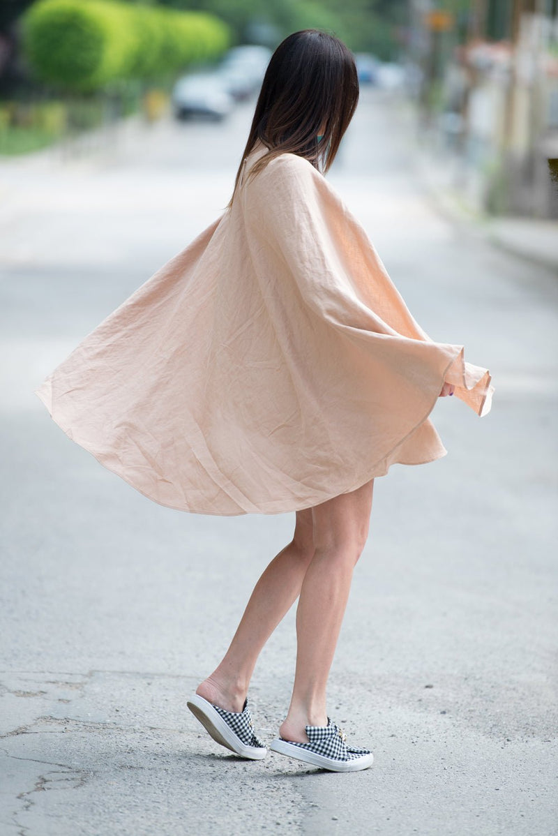 Short Linen Dress Jennifer - EUG FASHION
