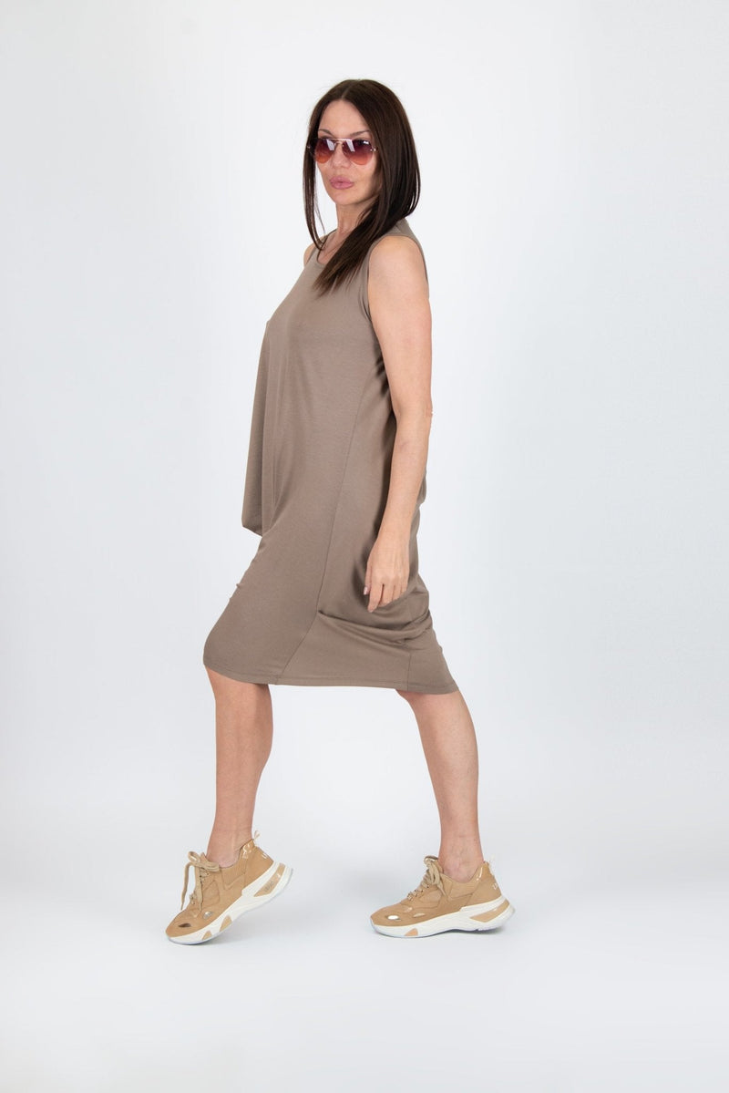 Sleeveless Jersey Dress ONIX SALE - EUG FASHION