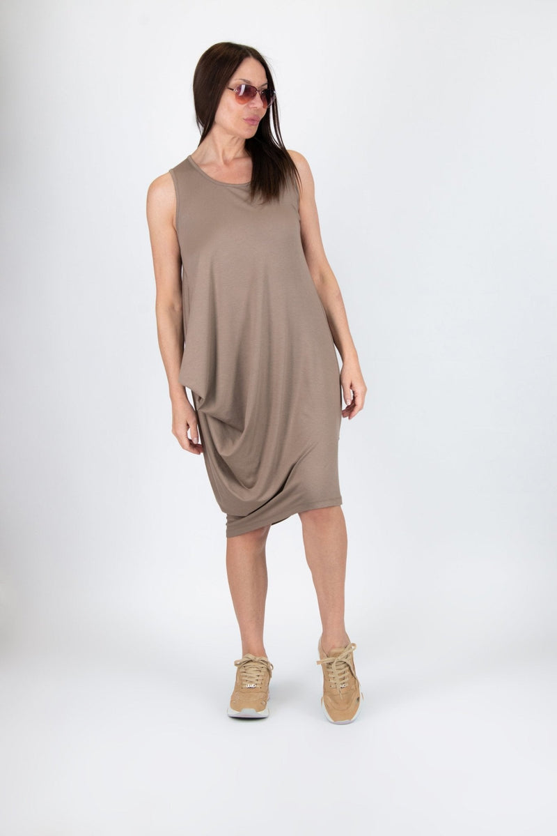 Sleeveless Jersey Dress ONIX SALE - EUG FASHION