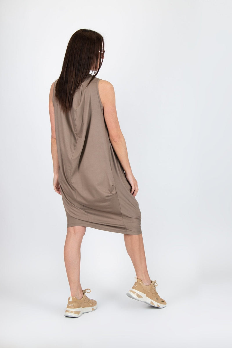 Sleeveless Jersey Dress ONIX SALE - EUG FASHION