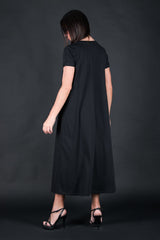 DFold Clothing's EMY Summer Cotton Dress - Vibrant Black