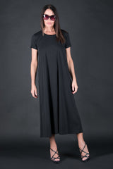 DFold Clothing's EMY Summer Cotton Dress - Vibrant Black