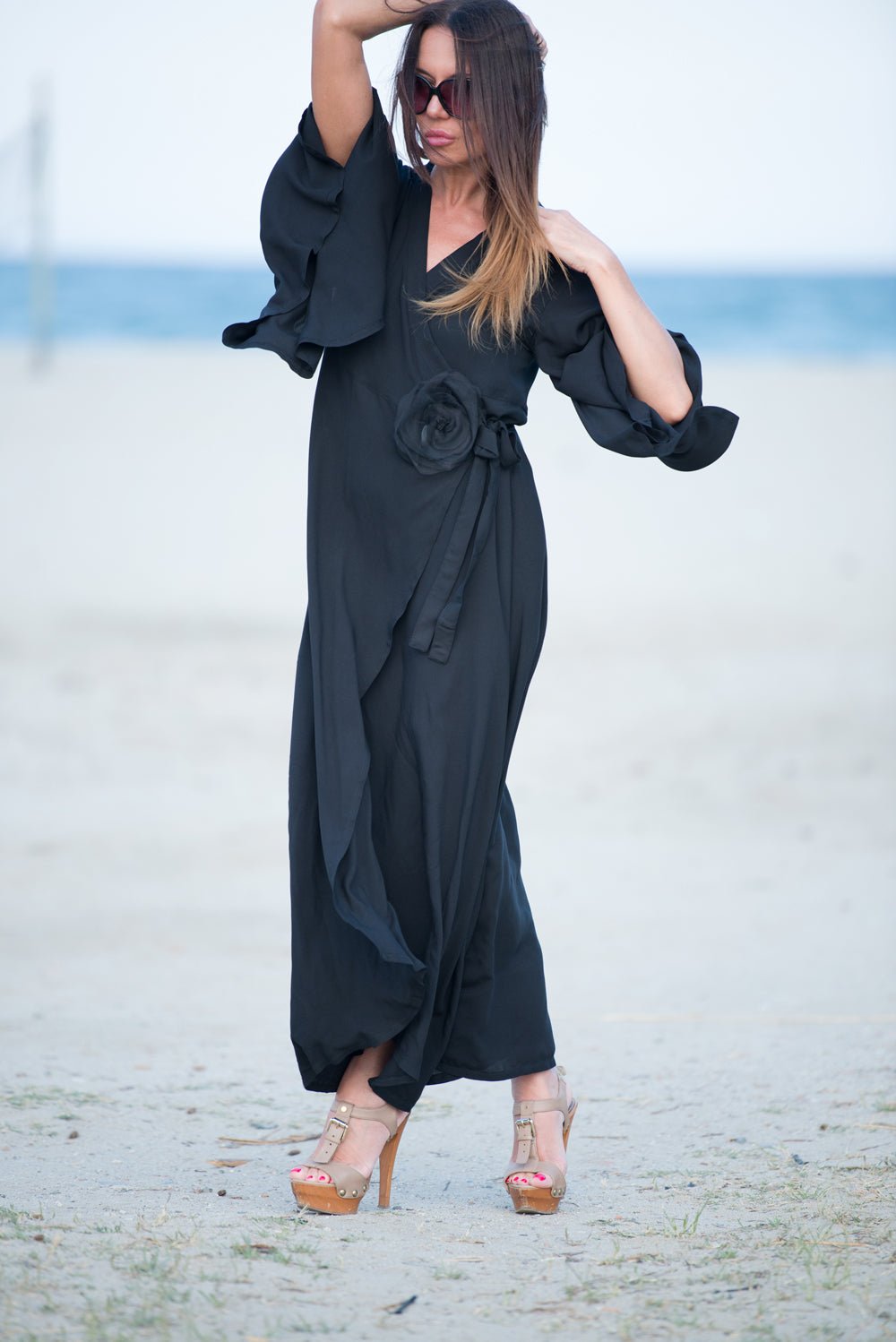 astrid floral maxi dress ASTRID Summer Maxi Dress: Floral Wrap-Up Design
