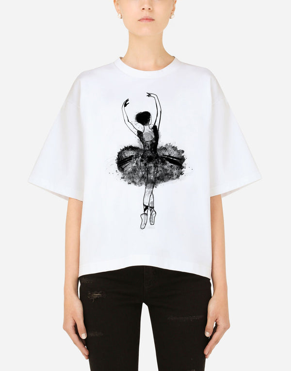 T shirt with Ballerina - EUG FASHION