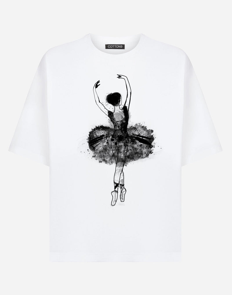 T shirt with Ballerina - EUG FASHION