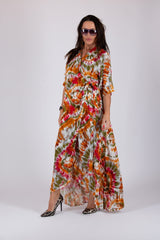 ASTRID Multicolour Tai Day Wrap Dress - Side View