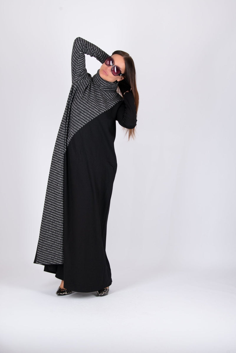 Turtleneck A line Long Dress VIVIAN - EUG FASHION