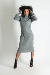 Turtleneck cotton knitting dress MIA SALE - EUG FASHION