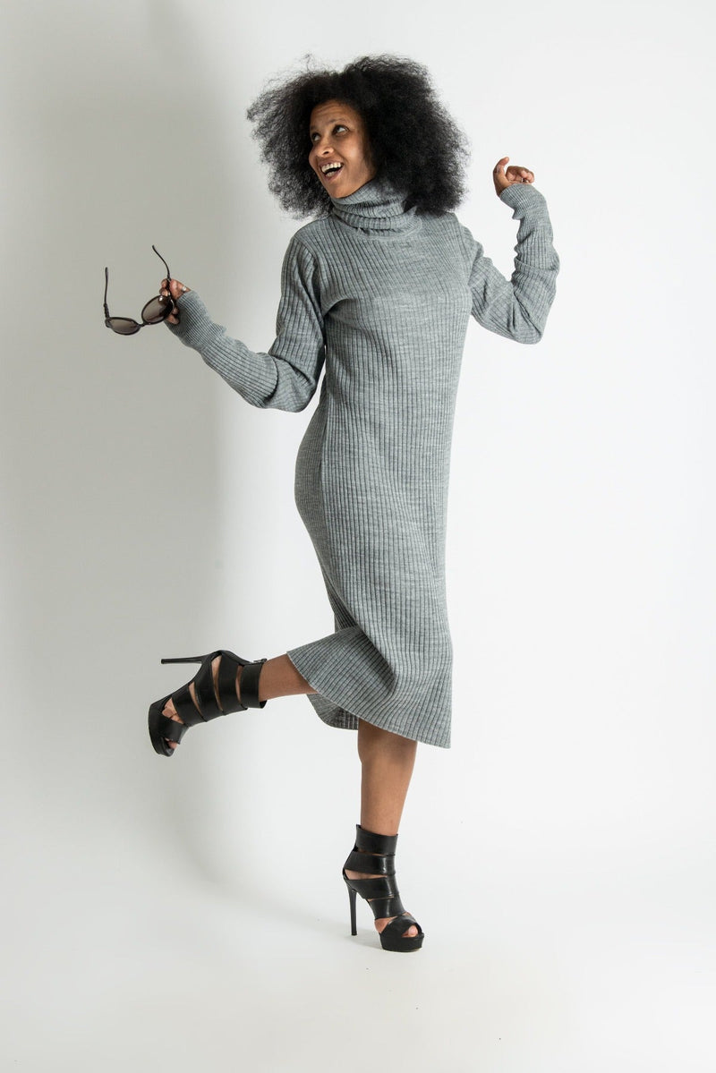 Turtleneck cotton knitting dress MIA SALE - EUG FASHION