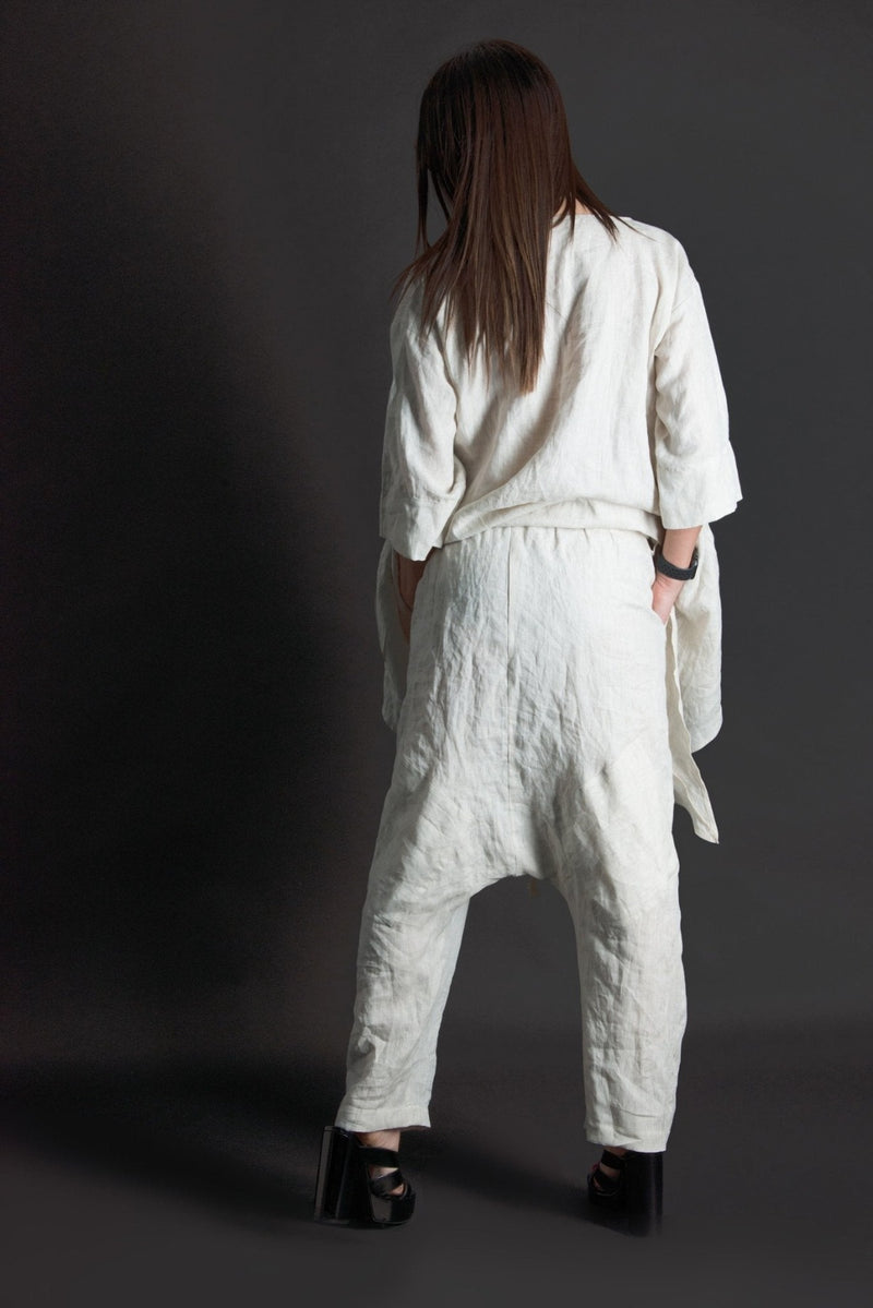 DFold Clothing ALEXA Two-Piece Linen Outfit - Back View