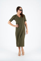 V Neck Jersey Dress KRISTA - EUG FASHION