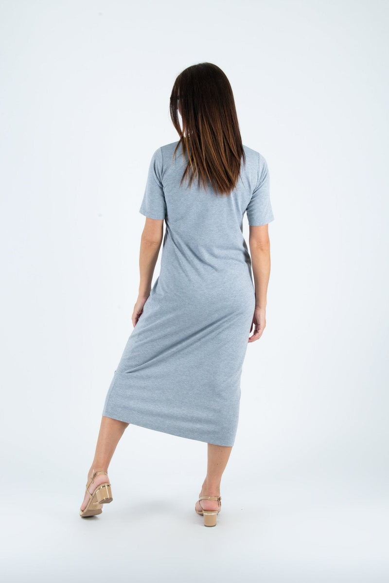 V Neck Jersey Dress KRISTA - EUG FASHION