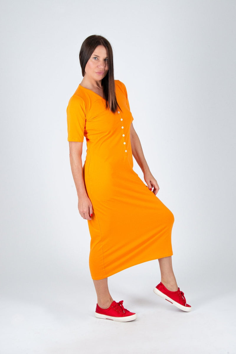 V Neck Jersey Dress KRISTA - EUG FASHION