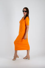 V Neck Jersey Dress KRISTA - EUG FASHION