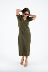 V Neck Jersey Dress KRISTA - EUG FASHION