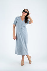 V Neck Jersey Dress KRISTA - EUG FASHION