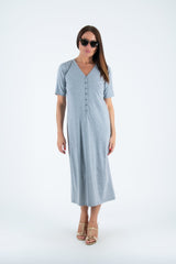 V Neck Jersey Dress KRISTA - EUG FASHION