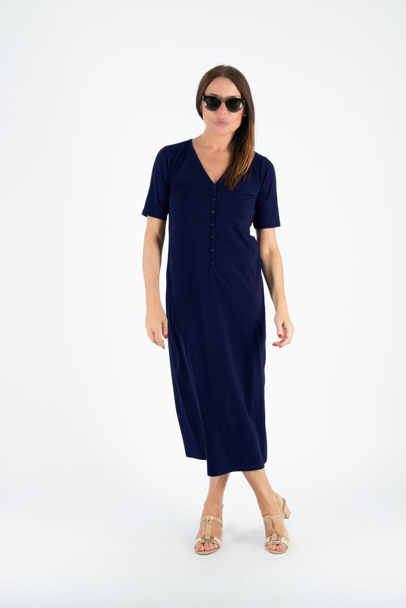 V Neck Jersey Dress KRISTA - EUG FASHION