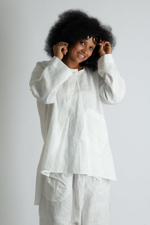 "DFold Clothing - CLARA Linen Tunic - Front View