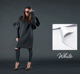 White Winter Neoprene Dress ESTER - EUG FASHION