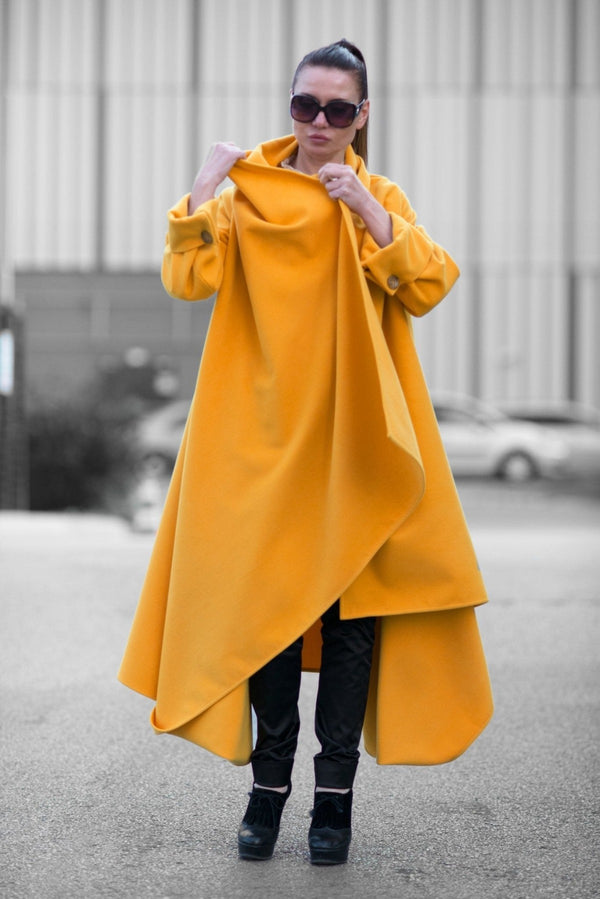 RENATA Winter Mustard Coat - D FOLD Clothing