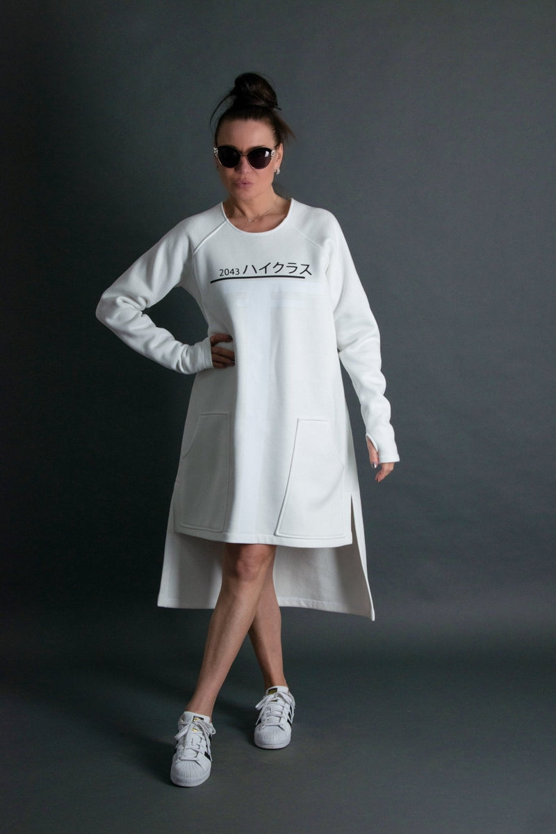 ladies sweatshirt dresses IZABEL Woman Sweatshirt Dress – dfold.shop