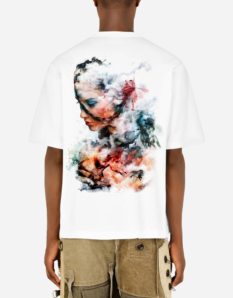 Woman with Horses Premium Art Cotton T-shirt - EUG FASHION