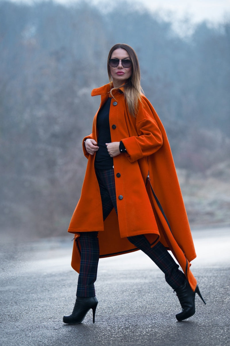 Women Loose Autumn Winter Coat FEDERICA - EUG FASHION