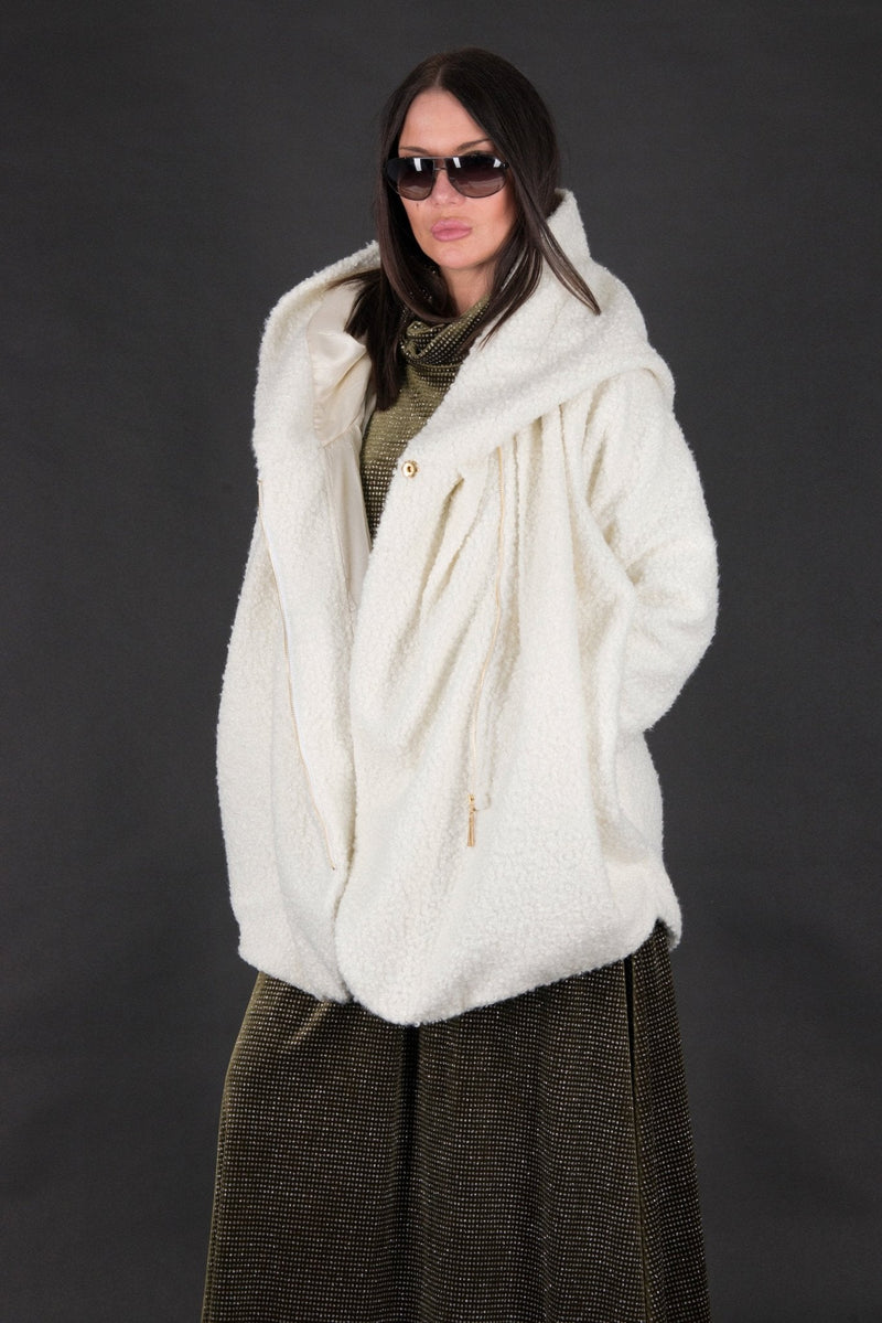 Wool Boucle Coat SYLVIA SALE - EUG FASHION
