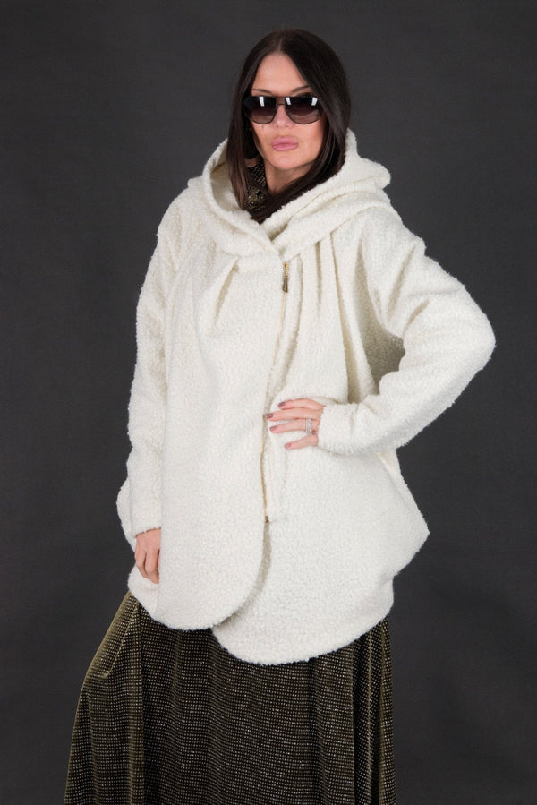 Wool Boucle Coat SYLVIA SALE - EUG FASHION